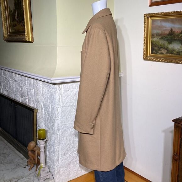 Lands’ End Wool & Cashmere Blend Full Length Camel Coat - Picture 6 of 12